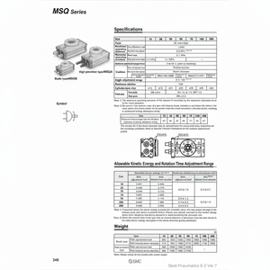MSQB10R แบบจำลองโต๊ะหมุนนิวเมติก SMC - Product Image 1