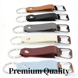 Décapsuleur porte-clés en cuir PU RTS, décapsuleur minimaliste en acier inoxydable pour camping, mariage, fête, usage quotidien - Product Image 4