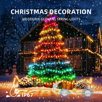 Usine directe nouvelle décoration de vacances d'arbre de Noël 360 degrés rougeoyant contrôle d'application mobile multi-scène Wi-Fi LED guirlandes lumineuses