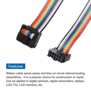 Câble plat arc-en-ciel Meccanixity, pas de 2,54 mm, connecteur double femelle à 10 broches pour projets électroniques DIY - Product Image 5