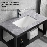 Ensemble de meuble-lavabo mural en aluminium pour petits appartements, avec vasque en céramique pour usage domestique