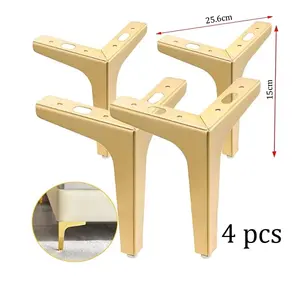 Fabrika kaynağı foshan masa tabanı 10 inç metal gül altın bacak yükselticiler mobilya aksesuarları için kanepe bacakları