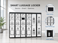 Casillero Inteligente para Equipaje con 20 Puertas y Pantalla Táctil, Gabinete de Almacenamiento de Bolsas de Autoservicio para Hoteles, Centros Comerciales y Centros Turísticos