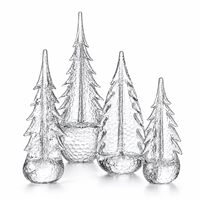 Ensemble de décorations de sapin de Noël en verre transparent avec design en cristal, bord doré, effet martelé, bulles ondulées, étanche, éclairage solaire