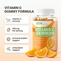 Gummies de vitamine C OEM 250 mg par portion, 60 gummies, complément antioxydant pour le système immunitaire