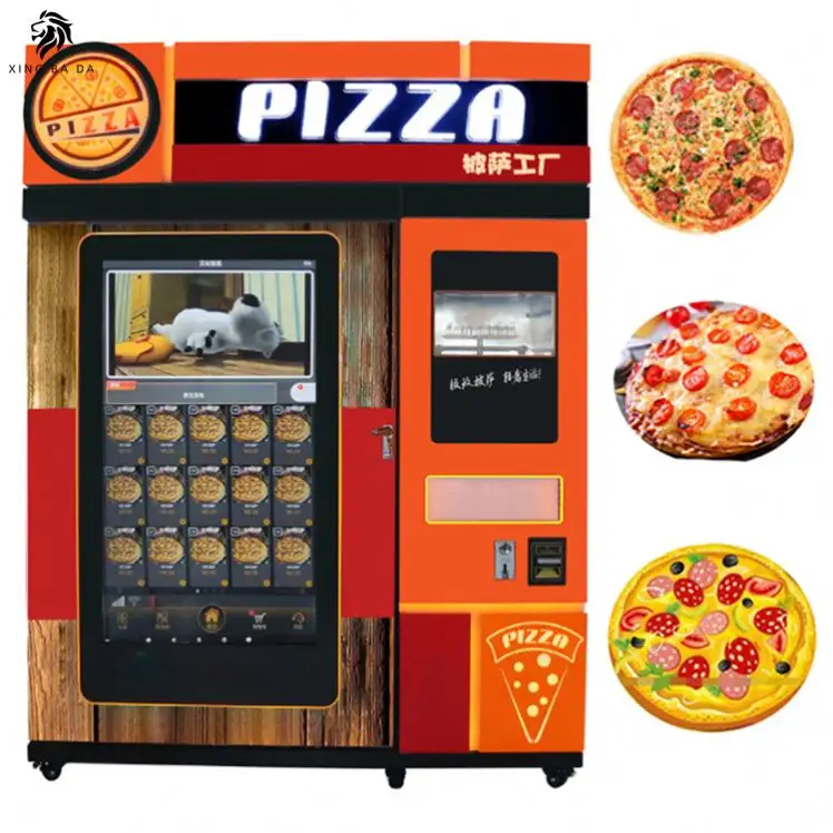 Pizza Pizza Quente Aquecida Para Fast Food Vending Robô Inteligente Dispensador De Máquina de Venda Automática Com Elevador
