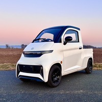 Camionnette électrique mini Jiaji EEC COC, éclairage LED, style vintage, sièges en cuir, caméra arrière, moteur 5KW, autonomie 130-180 km