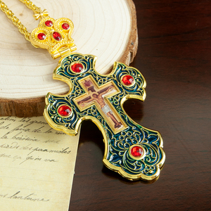 HT Fashion Croce Pettorale Ortodossa con Crocifisso di Gesù Icona Religiosa per Sacerdote Pastore Vescovo Regalo Spirituale per la Chiesa - Product Image 3