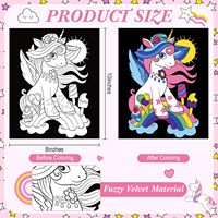 Artisanat en feutre de licorne personnalisé en gros, bricolage, art mural créatif, impression, velours, affiches lumineuses noires pour les voyages en famille
