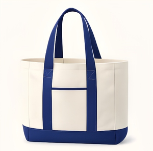 Custom <b>Foldable</b> Heavy Duty Reusable 100% Cotton Canvas Tote <b>Bags</b> Zipper Closure Shoulder Handle for Grocery Shopping School Use - Product Image 1