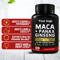 Capsules de Racine de Maca de Haute Qualité OEM 10000mg, Suppléments de Ginseng Noir, Rouge et Jaune pour Adultes, Mais Pas pour les Femmes Enceintes