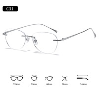 Montura de Titanio Puro 99525 para Gafas Ópticas, Montura Clásica sin Aro, Superligera, Alta Calidad, Suministro Directo de Fábrica