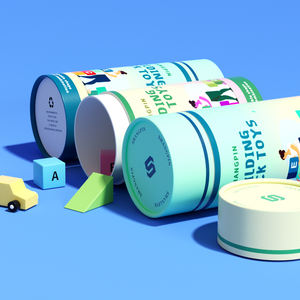 Contenitori regalo per bambini impermeabili di fascia alta in tubi di carta modello cartone animato Mini giocattolo mattoncini giocattolo - Product Image 4