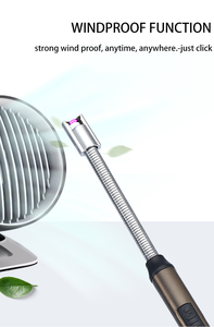 Debang điện nến nhẹ hơn <span class=keywords><strong>USB</strong></span> nhẹ hơn với LED hiển thị pin an toàn ARC xung đánh lửa nhà bếp nhẹ hơn - Product Image 2