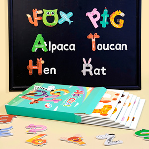 Figurines éducatives contemporaines en EVA de forme moyenne (animaux, légumes, véhicules) et lettres magnétiques de l'alphabet pour les tout-petits - Product Image 4