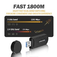 Adaptador USB WiFi 6, Dongle WiFi AX1800 de Doble Banda 2.4G/5G para PC de Escritorio, Adaptador USB 3.0 WiFi 6 Compatible con Windows 11/10