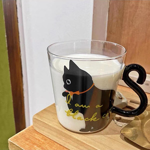 Schattige Kat Vorm Glazen Koffiemok Cartoon Kat Beker Met Staarthandvat Hoge Borosilicaat Thee Melk Glazen Beker - Product Image 2