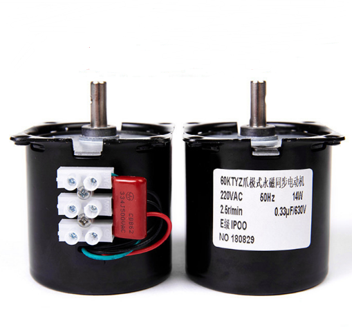 Low Speed Micro Motor AC220V 60KTYZ Permanent Magnet Synchronous Motor 14w 2.5r/min Geared Motor