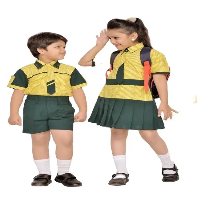 प्राथमिक स्कूल खेल वर्दी डिजाइन सुंदर लड़की पोशाक कस्टम पॉलिएस्टर/cottton छात्र खेल स्कूल वर्दी सेट