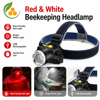Rot-Weiß-Licht Imkerei-Stirnlampe Rotes Licht Beeinträchtigt die Bienen nicht Wasserdichte Verstellbare Imker-Kopflampe