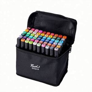ปากกามาร์คเกอร์แบบลบได้ Usa Mairun รุ่น 406 80 สี ปากกาแอลกอฮอล์สีดำแบบถาวร สำหรับวาดภาพ ระบายสี ชุดปากกาสำหรับงานศิลปะ + กระเป๋าพกพาขนาดใหญ่ - Product Image 1