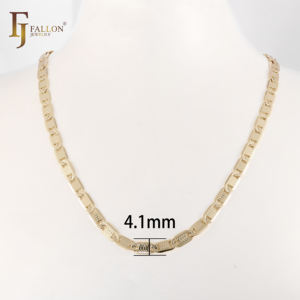 שרשראות מרינר פלטינה 4.1 מ\\\"מ של FJ Fallon, תכשיטי אופנה, מצופות בזהב 14 קראט על בסיס פליז, דוגמית זמינה - Product Image 6