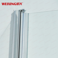 Salle de bain de haute qualité Rectangle Pivot Porte de douche en aluminium sans cadre en verre trempé Salle de douche
