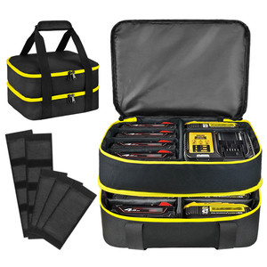 Portable Battery Case For Dewalt Milwaukee Li-Polymer Battery Charger Storage Bag Double Layer Organizer - Product Image 1