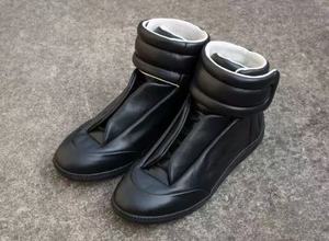 Bottes mi-mollet en stock pour homme et jeune homme, style rétro décontracté, avec fermeture Velcro, semelle extérieure en caoutchouc, doublure en similicuir, couleur unie, collection automne - Product Image 6