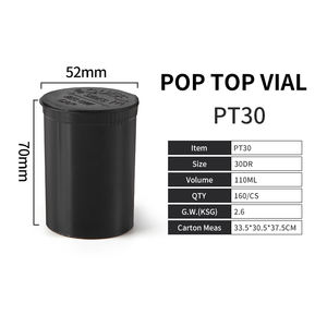 30 드램 연기 160 pcs 블랙 팝 탑 컨테이너 팝 탑 약병 - Product Image 1