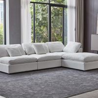 Canapé d'angle de luxe en forme de L, ensemble de meubles pour salon, canapé moderne en tissu