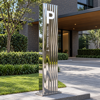 Panneau Totem Lumineux LED Extérieur Écologique en Acier Inoxydable Étanche pour Entreprise
