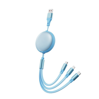 Cable de Carga Múltiple 3 en 1, Cable de Carga Retráctil para Automóvil con Puertos Tipo C/L/Micro USB para iPhone