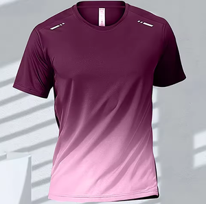 <span class=keywords><strong>T</strong></span>-<span class=keywords><strong>Shirt</strong></span> sportiva ad asciugatura rapida a manica corta e sfumata <span class=keywords><strong>t</strong></span>-<span class=keywords><strong>Shirt</strong></span> allenamento all'aperto allenamento basket abbigliamento da corsa <span class=keywords><strong>t</strong></span>-<span class=keywords><strong>Shirt</strong></span> per gli uomini - Product Image 5