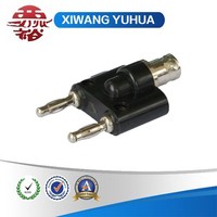 Connecteur banane double 4 mm de haute qualité avec connecteur BNC femelle, borne de connexion miniature noire 12 V en cuivre nickelé