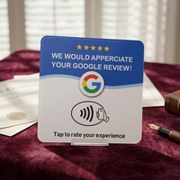 Autocollants de table en acrylique personnalisés avec impression de logo, lecture/écriture NFC, réseaux sociaux, cartes d'avis Google, panneaux de commande, codes QR