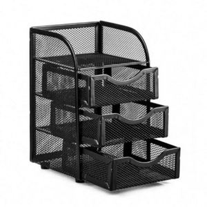 <b>Top</b> Quality Mesh 3 Tier Small Drawer Chest Desk Tidy Organiser Desktop Office Supply Holder Stationery Organiser - Product Image 1