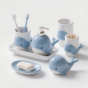 Lindo Soporte <span class=keywords><strong>de</strong></span> Cerámica para Hisopos con Forma <span class=keywords><strong>de</strong></span> Tiburón <span class=keywords><strong>de</strong></span> 3.5'', Dispensador <span class=keywords><strong>de</strong></span> Palillos con Forma <span class=keywords><strong>de</strong></span> Ballena, Organizador <span class=keywords><strong>de</strong></span> Hisopos con Forma <span class=keywords><strong>de</strong></span> Animal Marino para Decoración <span class=keywords><strong>de</strong></span> Baño - Product Image 4