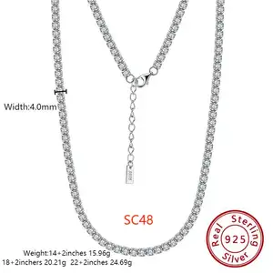 SC Fine Jewelry Colares Custom 925 Sterling Silver 18k 14k Banhado A Ouro Hiphop Cadeia Miani Cuban Link Chain para Homens Mulheres