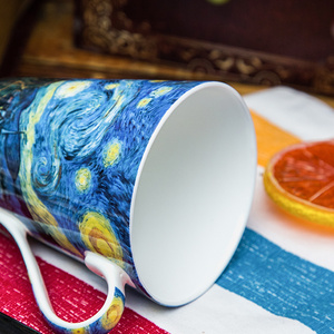 Taza de café de cerámica segura para <span class=keywords><strong>microondas</strong></span> saludable Fine Bone China, taza de leche personalizada de buena calidad - Product Image 3