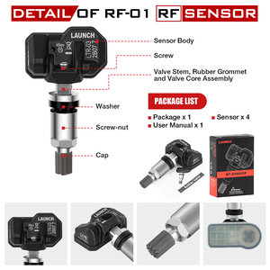 2025 khởi động x431 LTR-03 TPMS cảm biến được lập trình giám sát áp suất lốp hệ thống RF tần số kép - Product Image 3