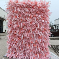 Dekorasi Pernikahan IFG Silk, Rangkaian Bunga Rumput Pampas Pink Besar, Latar Belakang Dinding 2m X 3m, Ramah Lingkungan, Dapat Digunakan Kembali