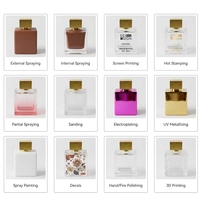 Flacon de parfum atomiseur transparent avec boîte, 50 ml, 100 ml, flacon pulvérisateur vide en verre de luxe, personnalisable avec boîte