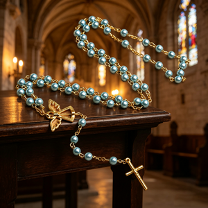 Accessoires de luxe élégants et magnifiques en acrylique coloré avec Saint Benoît pour la création de grands chapelets religieux catholiques - Product Image 6