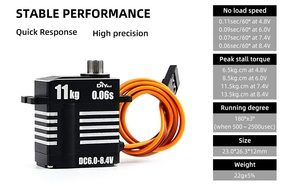 11KG <span class=keywords><strong>Servo</strong></span> tanpa inti Digital 6.0-8.4V 0.06S gir logam HV <span class=keywords><strong>Servo</strong></span> yang dapat diprogram 180/270/<span class=keywords><strong>360</strong></span> derajat untuk 1/18 1/24 mobil RC Crawler - Product Image 6