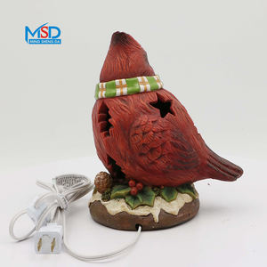 Figurine de Cardinal en Résine Personnalisée de Haute Qualité avec Lumière LED Rouge, Ornement de Table pour Noël, Oiseau de Noël - Product Image 5