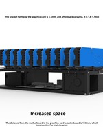 Rak Desktop Baru 6/8/12-Slot Tipe Terbuka dengan Dual-Power-Supply untuk Kartu Grafis, Dilengkapi Kipas Pendingin dan Braket Pemasangan