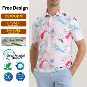 Maillot de spandex en polyester imprimé avec motif de logo personnalisé, séchage rapide, golf ajusté UPF 50 pour T-shirts polo - Product Image 1