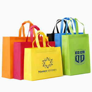 Spot Goods Expedited Reusable Custom LOGO Picture Eco Striped School Promotion Non Woven Shopping Tote Bag