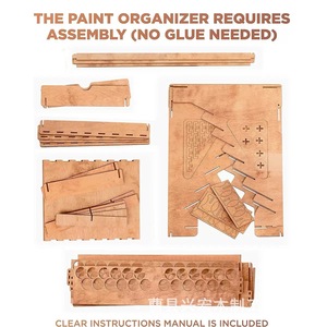 <b>Wooden</b> Paint Storage Rack 5 Layers Desktop Organizer Multipurpose Rectangle Standing Type <b>For</b> <b>Nail</b> Polish Essential Oil Display - Product Image 2